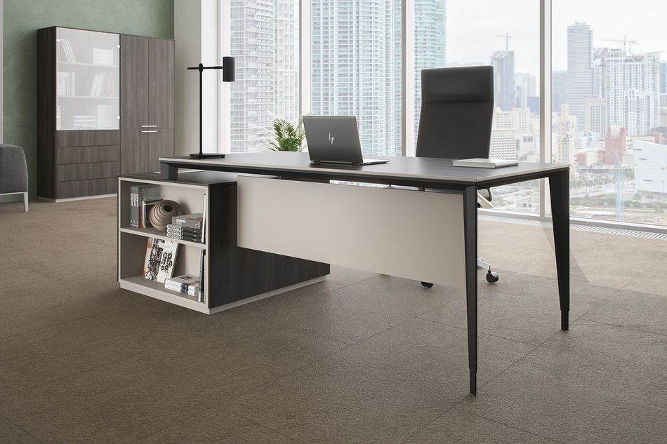 Комплект мебели для кабинета руководителя Atlas №05 Бренсон Трюфель Серый камень Антрацит