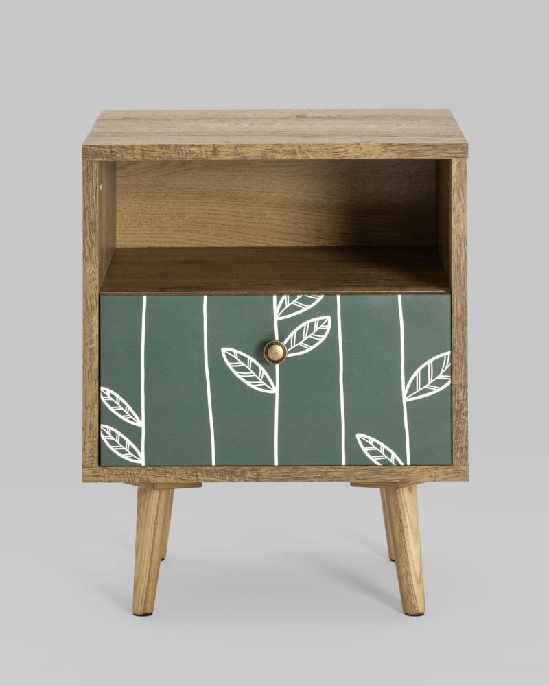 Тумбочка с открытой полкой Berber (ножки массив ясеня) 18 принт