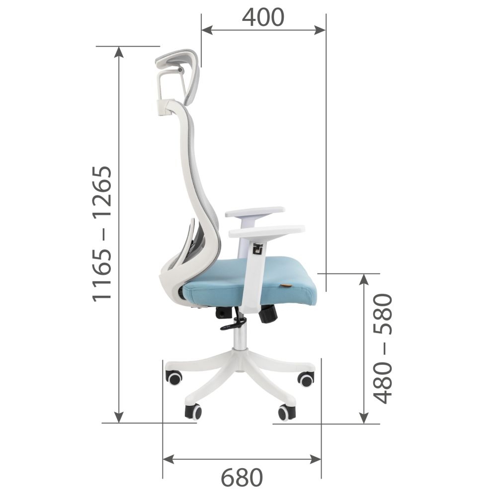 Кресло руководителя CHAIRMAN CH563 Белый/бирюзовый