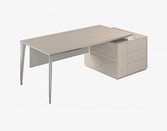 Стол под опорную тумбу 800 Atlas NZ-0106.YN.AL Ясень Наварра Алюминий