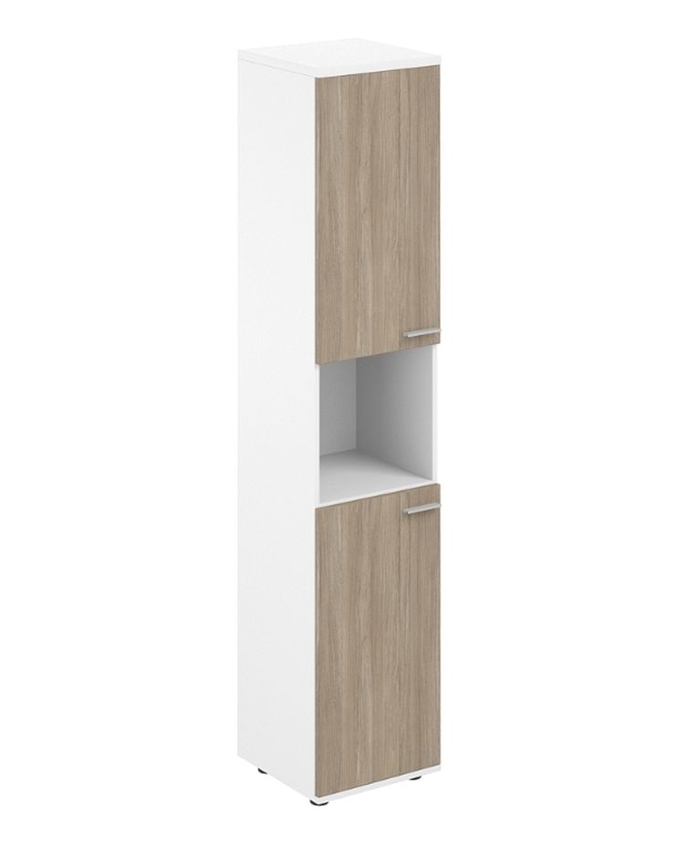 Шкаф высокий с нишей левый Sigma SG.846.WH.OD.OD.L Белый Дуб темный
