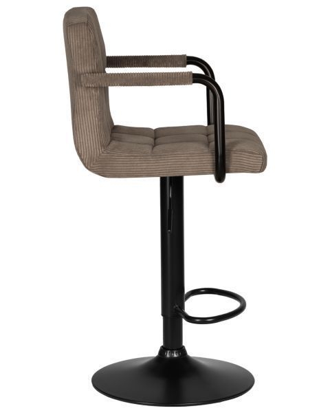 Стул барный DOBRIN KRUGER ARM BLACK (какао вельвет (LAR-E2041-05)) 2 шт