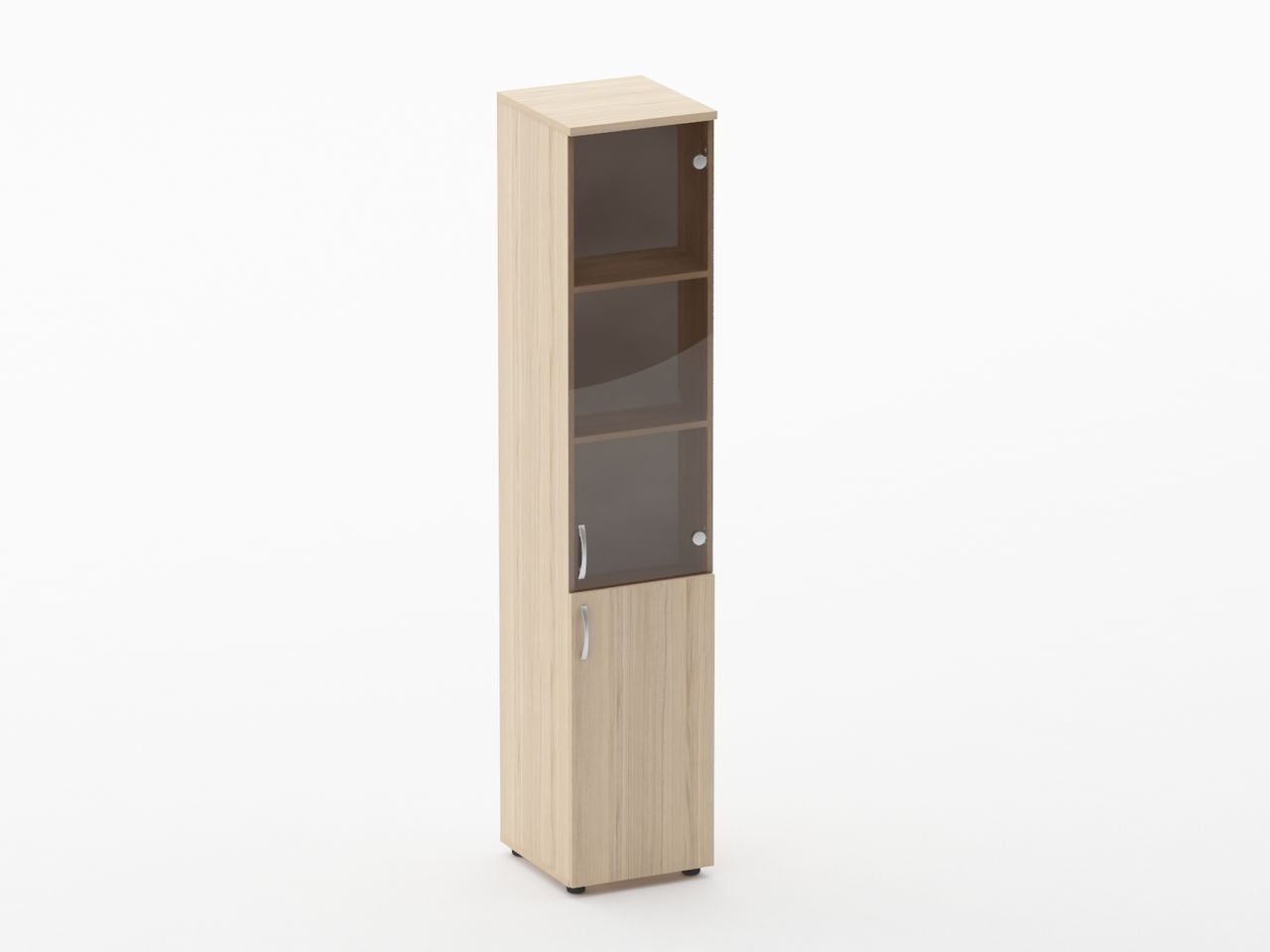 Шкаф высокий со стеклом Glassy 6.19.15Пр Бук светлый
