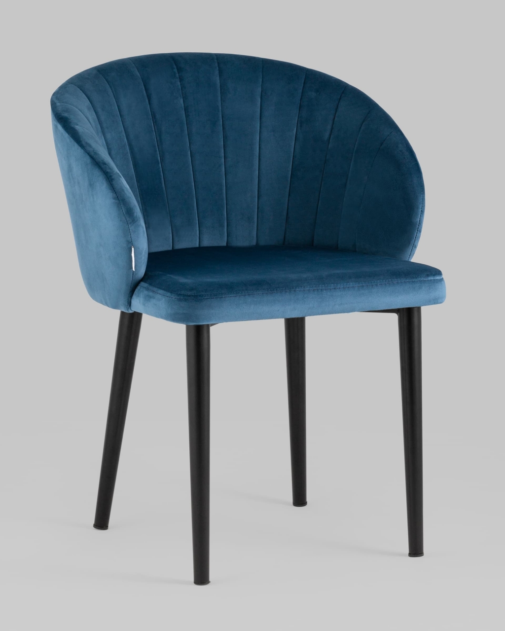 Стул с подлокотниками Шон велюр Пыльно-синий