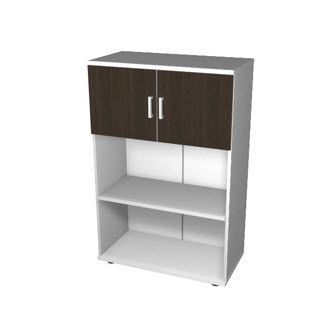 Шкаф-стеллаж трехъярусный,двухсекционный ПШС3.2-ПД1(2шт) венге/серый