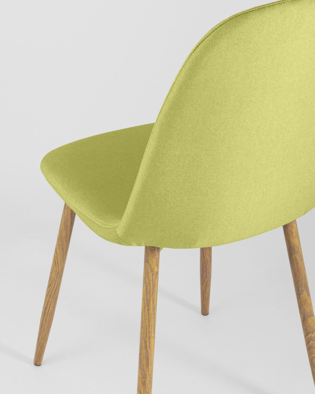 Обеденная группа стол Eames DST 80 см, 2 стула Валенсия рогожка Желтый