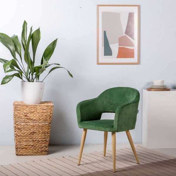 Кресло Oscar зеленый/нат.дуб