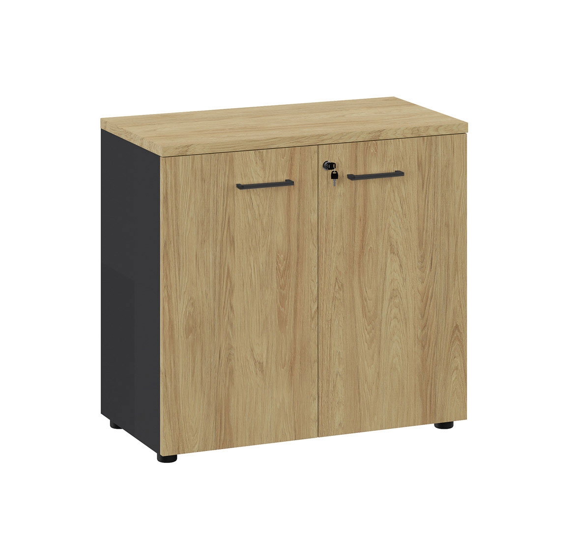 FLEX Шкаф низкий, черн ГИКОРИ/ГРАФИТ 135H001 15/6Z/6Z.34