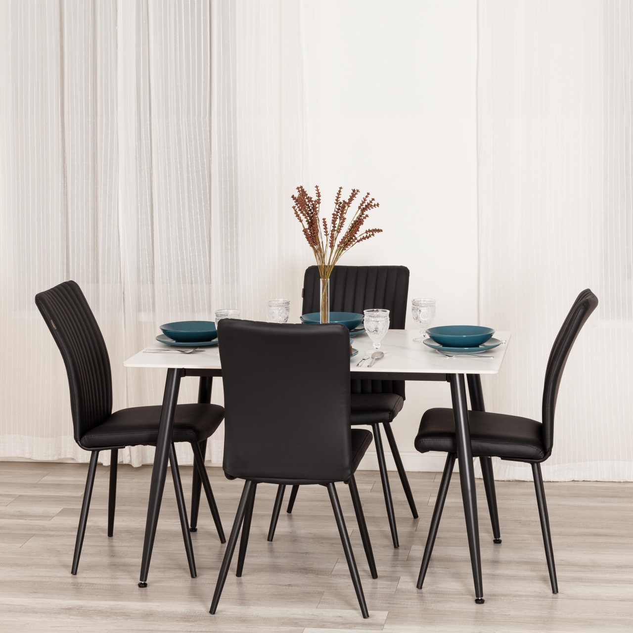 Стул обеденный Monte Carlo TREND, экокожа, черная, 49х51х93 см