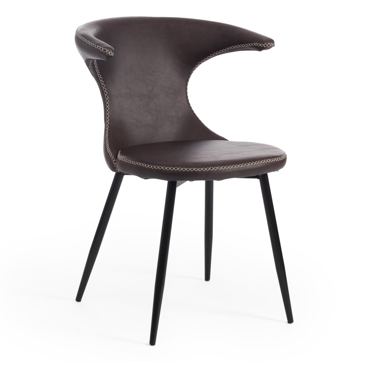 Стул FLAIR (mod. 9020) экокожа/металл, 60 х 56 х 78 см , коричневый 1/черный