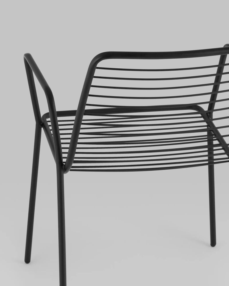 Стул Дели с подлокотниками металл черный