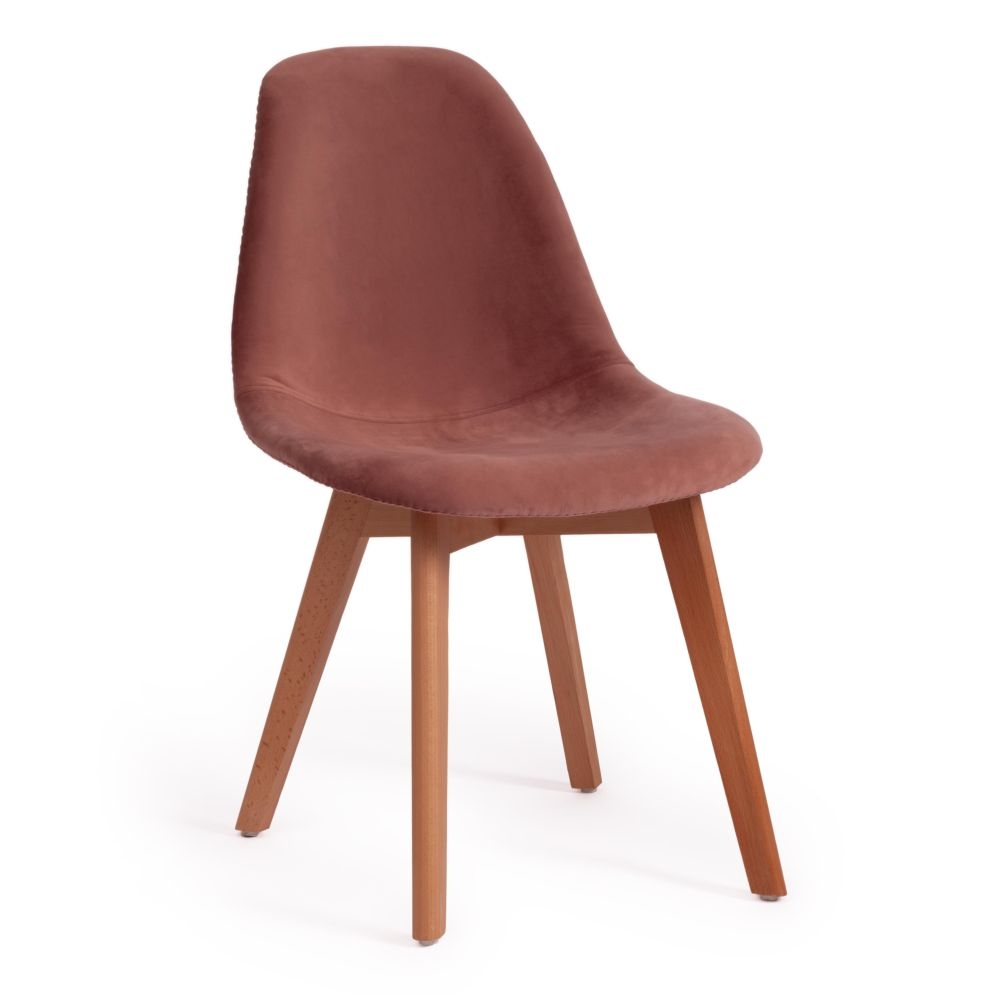 Стул CINDY SOFT (mod. C1021F1) / 1 шт. в упаковке вельвет/дерево бук, 53 х 45 х 81 см , коралловый (HLR 44)/натуральный