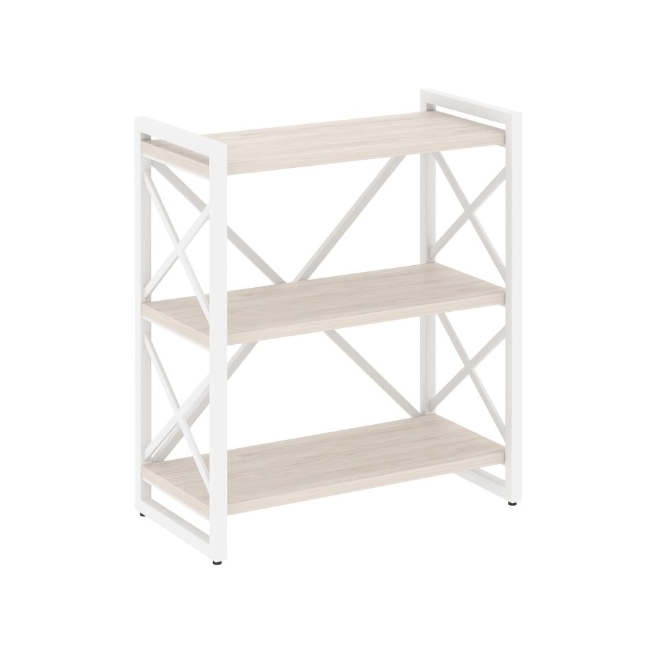 Стеллаж на регулируемых опорах - 3 полки LOFT VR.L-MST.O-3.8 Металл белый Денвер светлый
