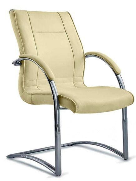 Кресло со средней спинкой на полозьях Чик D40 Песочное