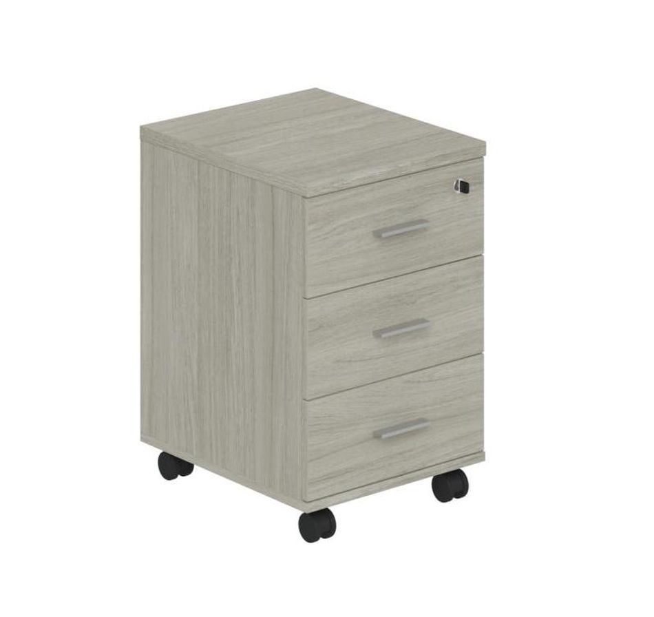 Тумба опорная (мобильная) с 3 ящиками Wing WN.201.OL Дуб светлый