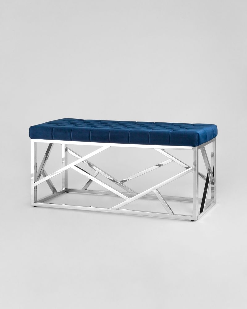 Банкетка АРТ ДЕКО велюр Синий