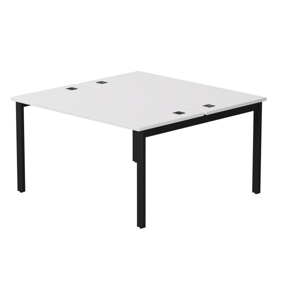 Бенч-система на 2 места на металлокаркасе, опоры 90 гр Everprof EVO 254S018 Белый Черный (1380)