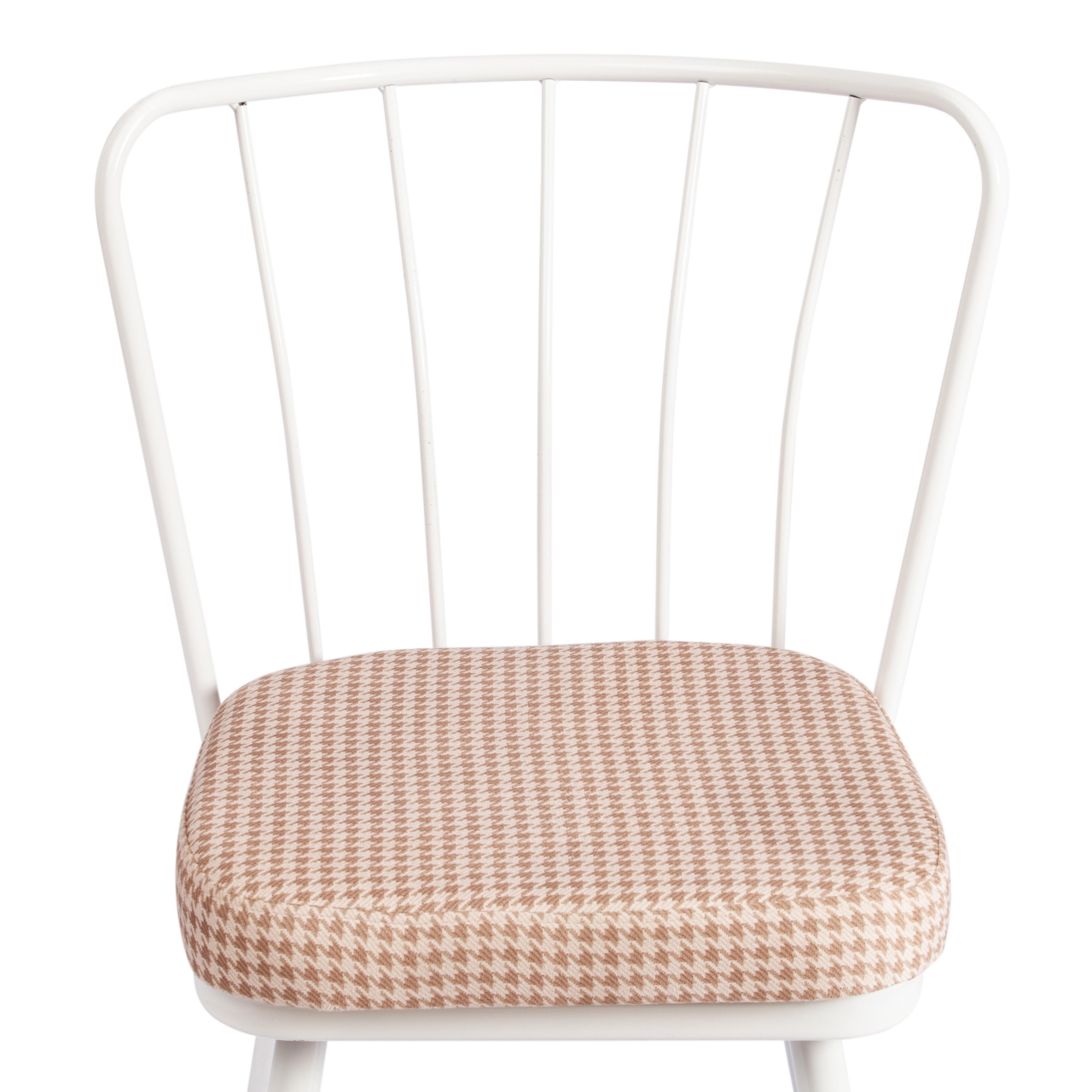 Стул YANIS (mod. 983) металл/ткань, 42.5 х 50.5 х 82.5 см, бело-коричневая клетка