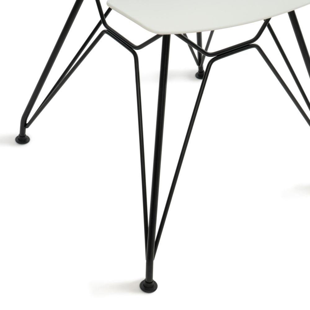 Стул HANSEN (mod. 622N) / 1 шт. в упаковке пластик/металл, 51х47х80 см, высота до сиденья 45 см, белый/черный