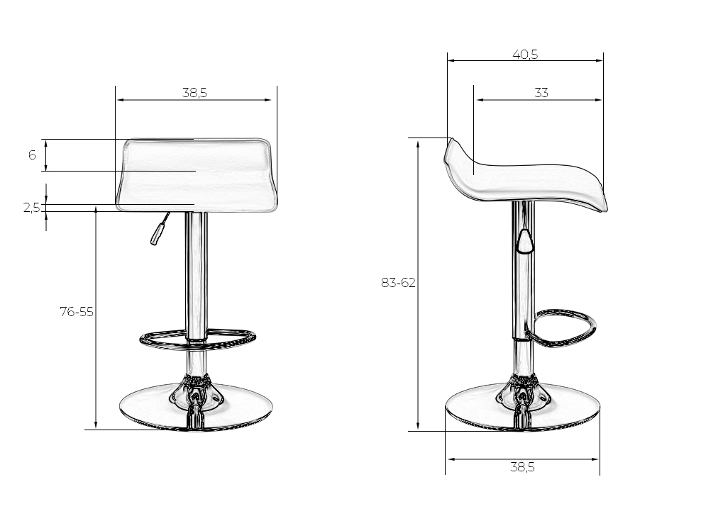 Стул барный DOBRIN TOMMY Коричневый