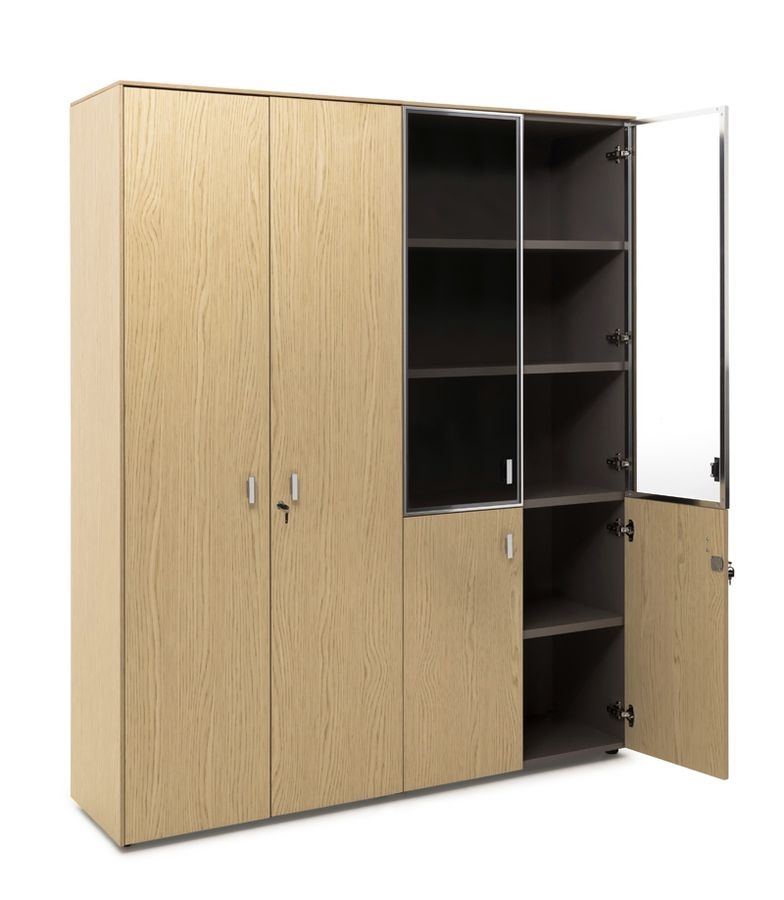 Шкаф комбинированный с гардеробом EXE 101 725 OAK 07 Дуб светлый Хром