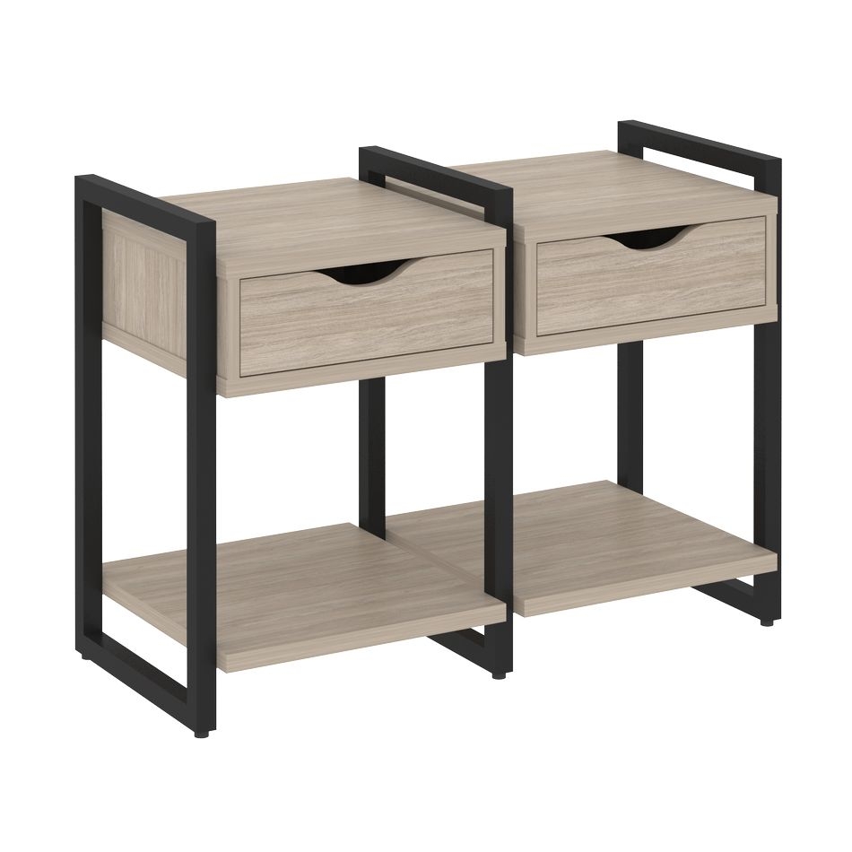 Тумба на регулируемых опорах наборная. Вариант №1 LOFT VR.L-TN-1.O Металл черный Дуб Аттик