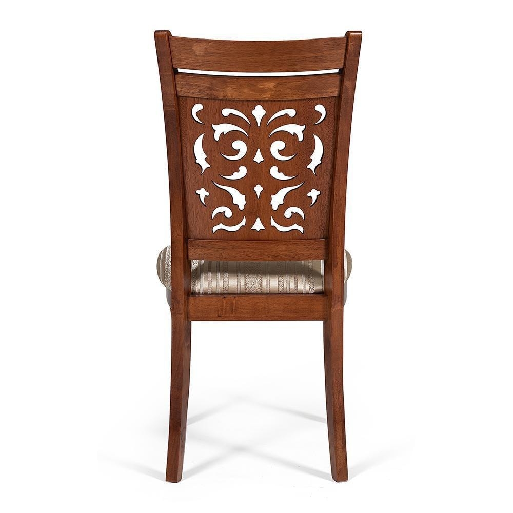 Стул Siena (SA-SC) дерево гевея, 46х59х98см, MAF Brown, ткань бежевая, рисунок золотистый (180-9)