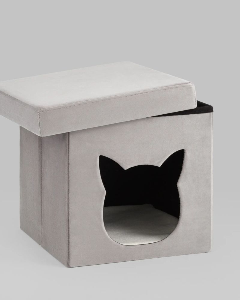 Пуф складной с ящиком Store Pet серый