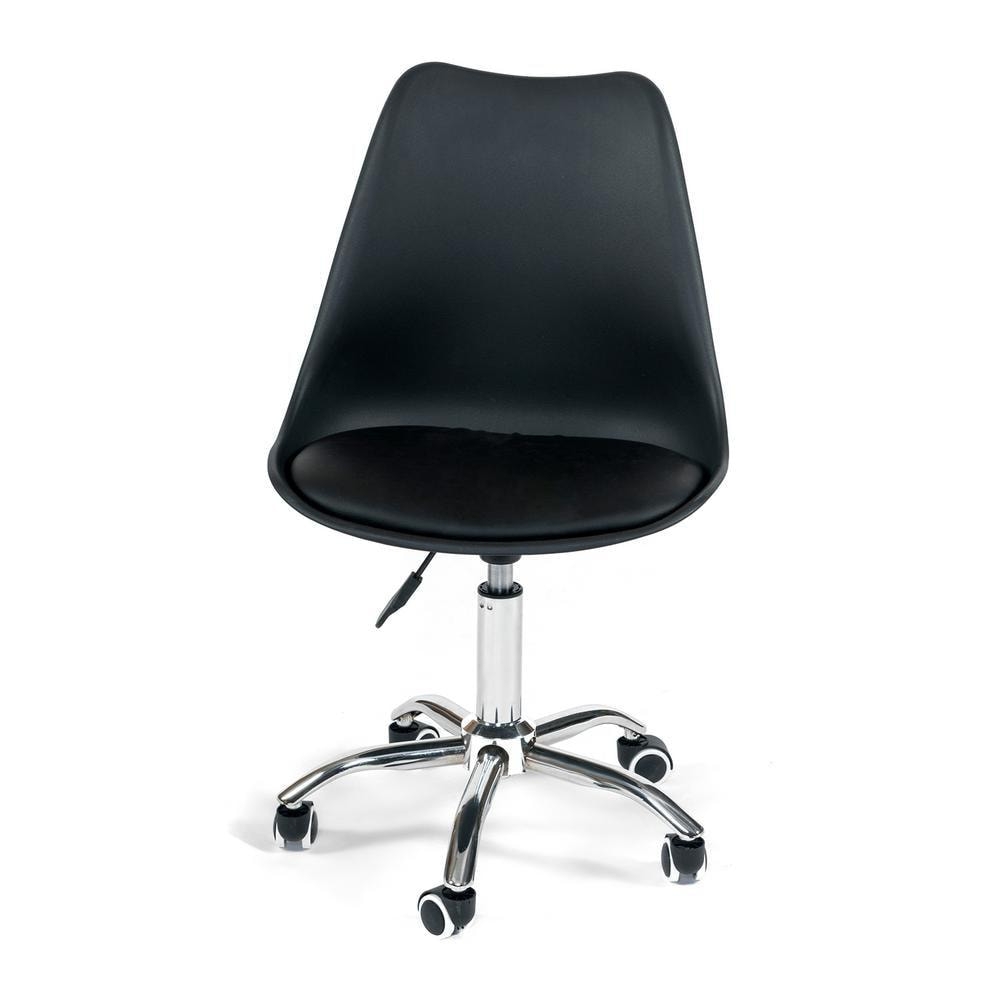 Офисное кресло TULIP (mod.106-1) металл/пластик/PU, 58 x 47 x 97см, Black (черный) / Chrome (хром)