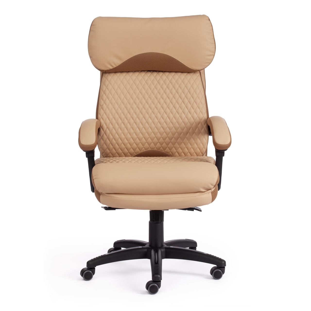 Кресло CHIEF кож/зам/ткань, бежевый/бронза, 36-34/21