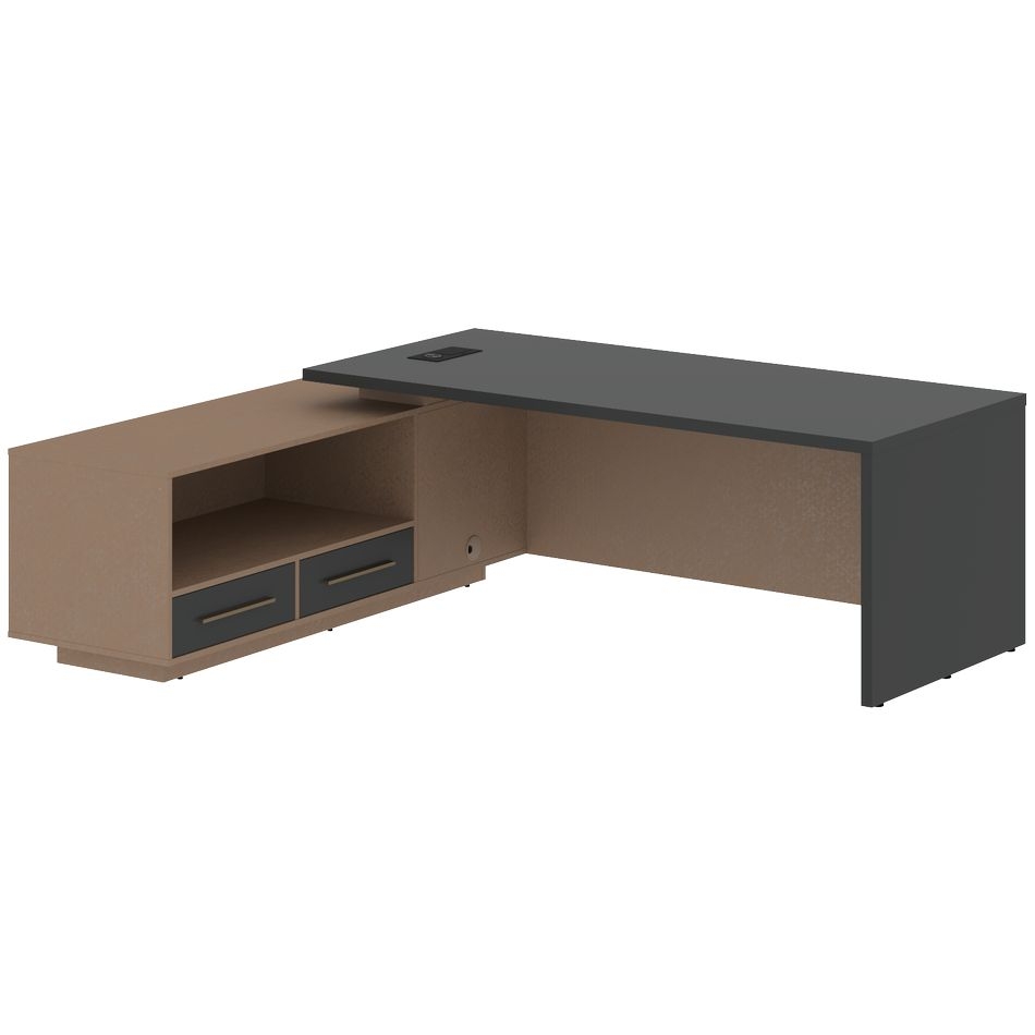 Стол руководителя левый VELION VCT 2319 L Яшма черный Кобра