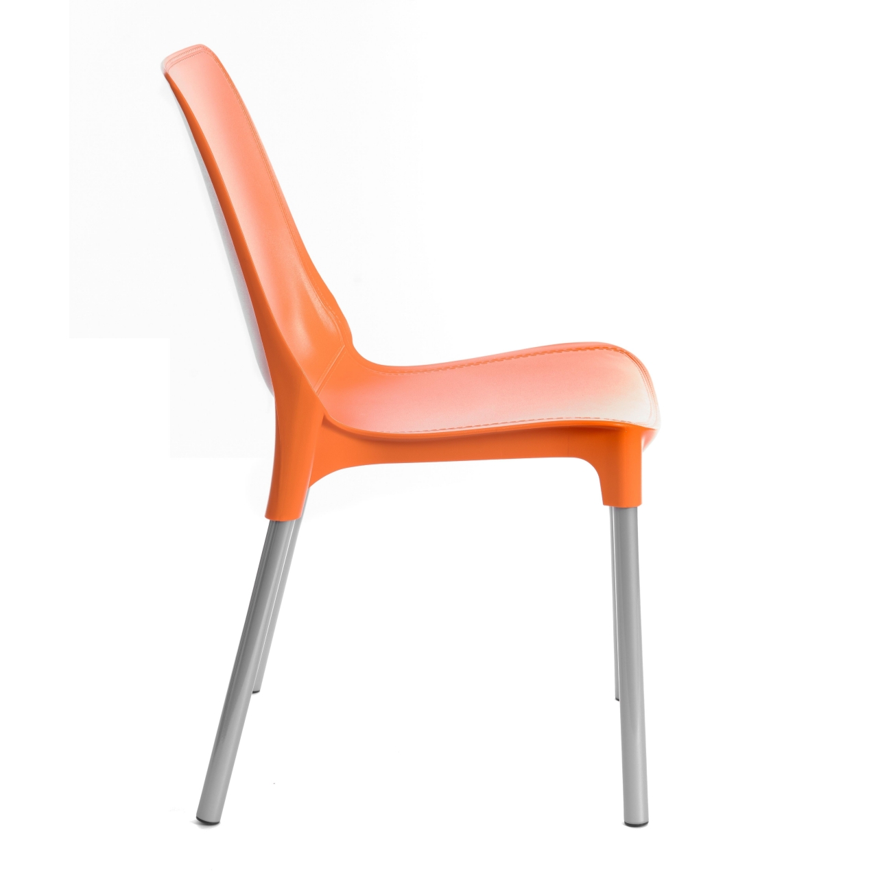 Стул GENIUS (mod 75) металл/пластик, 46x56x84cм, оранжевый/ножки хром