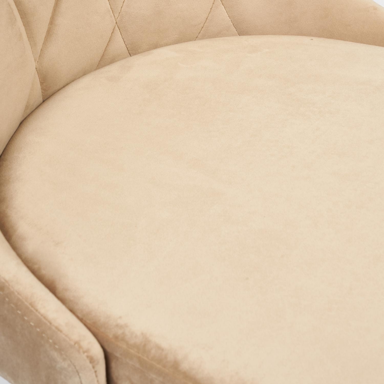 Стул LAVANDA (mod.712) ткань/металл, 55х55х92 см, высота до сиденья 50 см, коричневый бежевый/черный