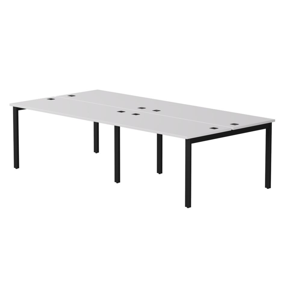 Бенч-система на 4 места на металлокаркасе, опоры 90 гр Everprof EVO 254S120 Белый Черный