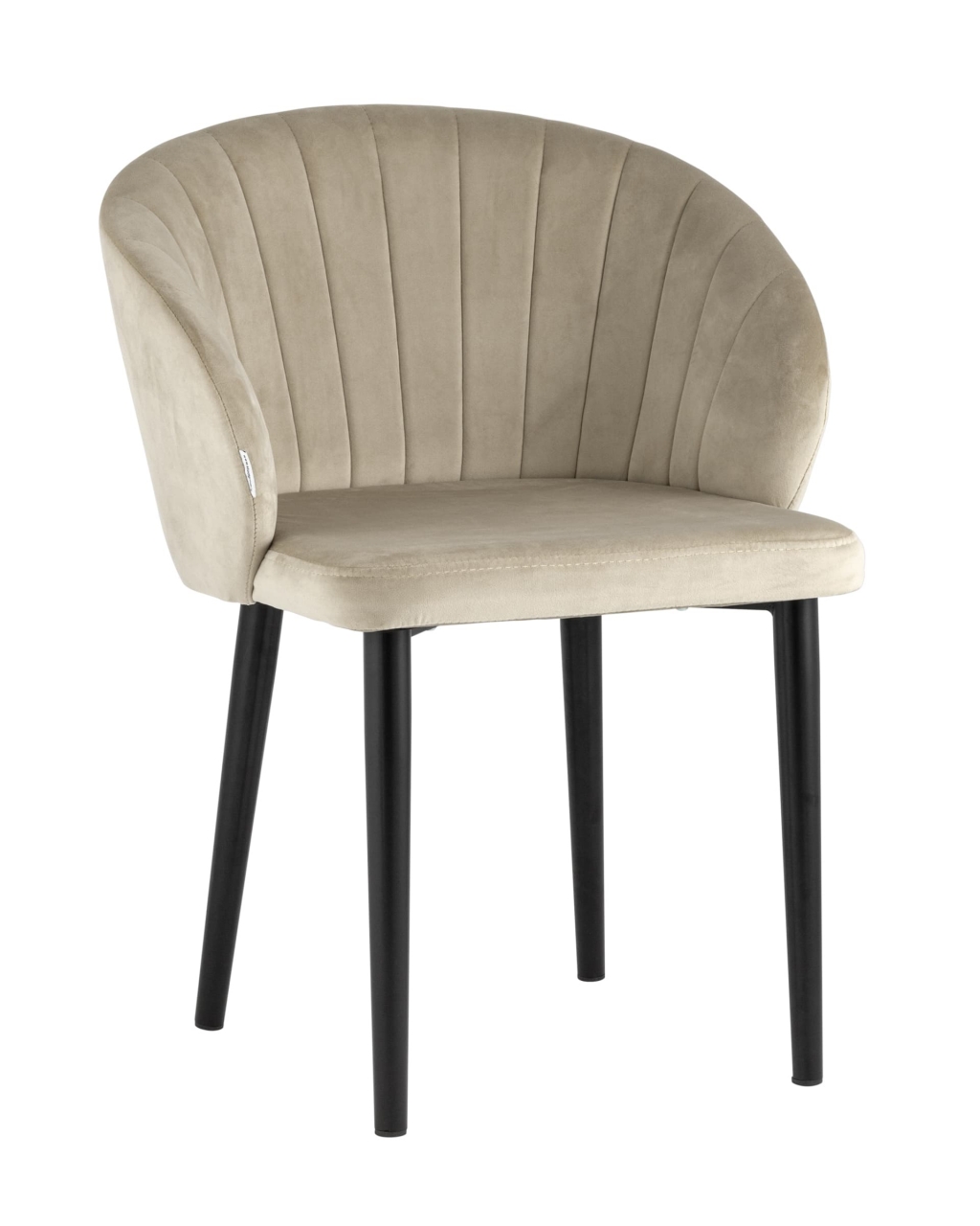 Стул с подлокотниками Шон велюр Бежевый