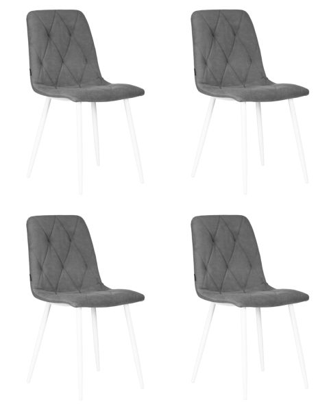 Стул обеденный DOBRIN CHILLY ROMBO (Серый Simple 33, основание белый) 4 шт