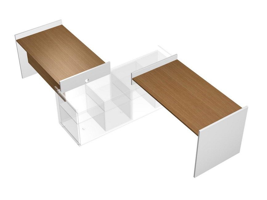 Рабочая станция без тумб левая Profiquadro КВ 1505 БН Орех ногаро/белый премиум