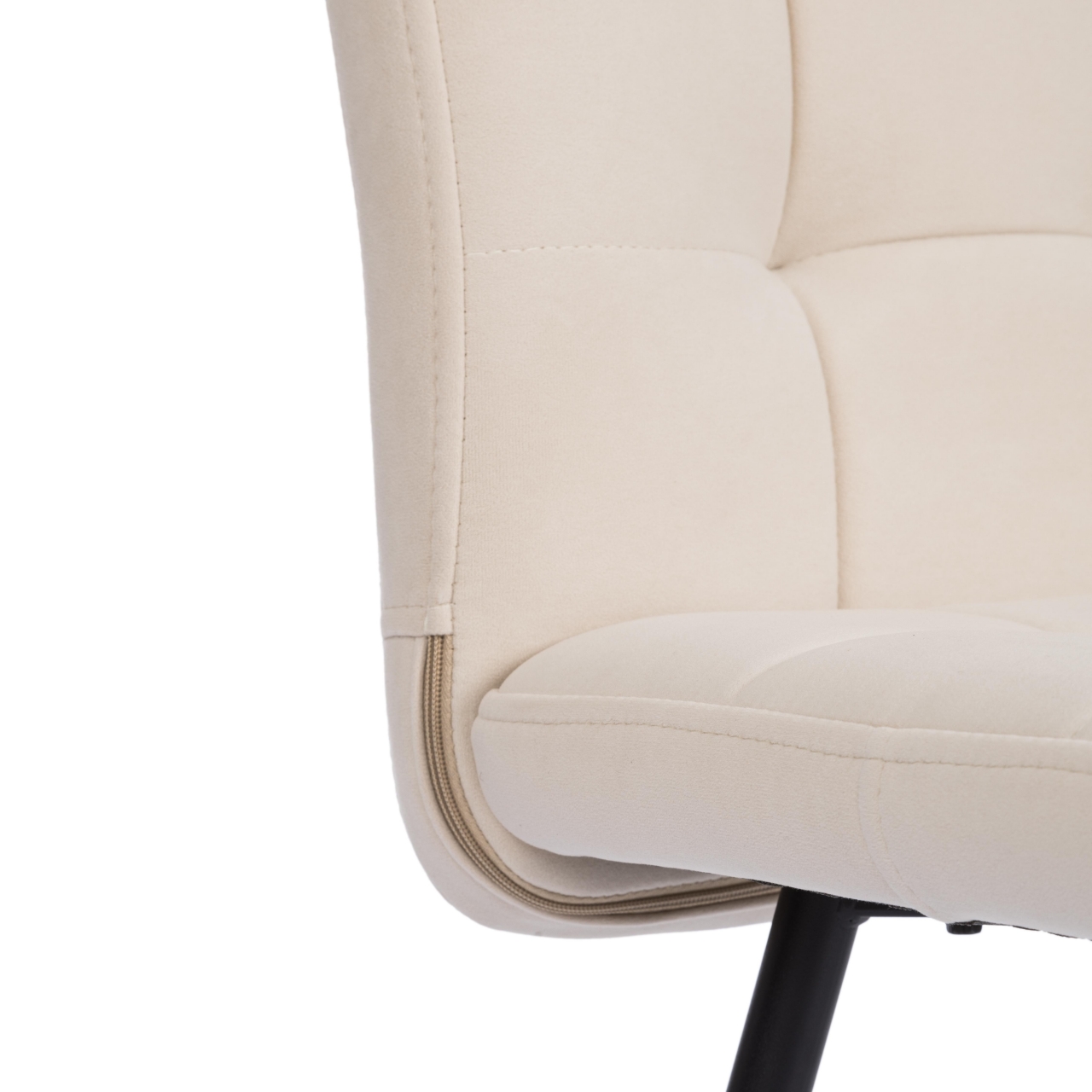 Стул обеденный Medeo флок , 47х56х89, молочный/черный, 4