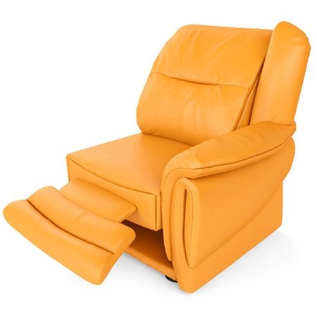 Кресельная секция с механическим реклайнером (левая) Вавилон 1БР Оранжевая (кожа)