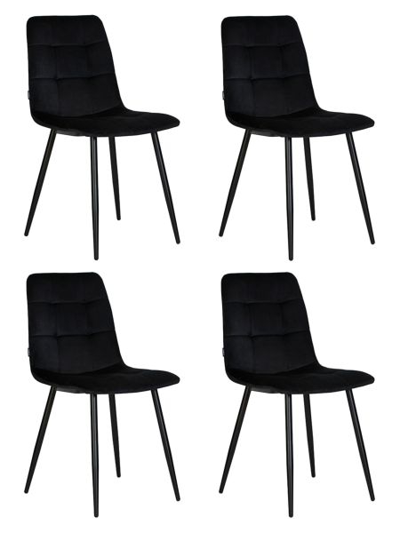 Стул обеденный DOBRIN CHILLY (Черный Holland 75, основание черное) 4 шт