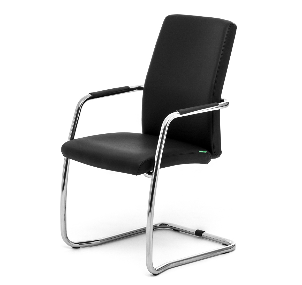 Кресло на полозьях ВЕЛЛ_СЕАТ слиде Екотекс 3001 блаcк Черный Хром / WELL_SEAT slide Ecotex black