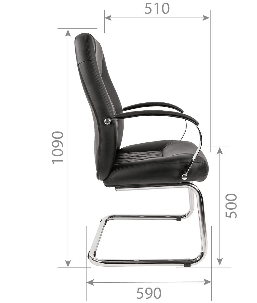Кресло для посетителя CHAIRMAN 950V Черный