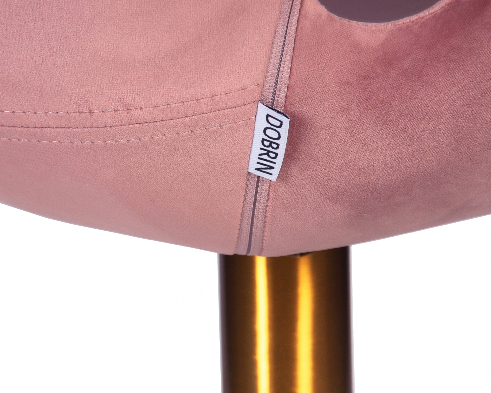 Кресло дизайнерское DOBRIN SWAN gold розовый велюр BLUVEL5