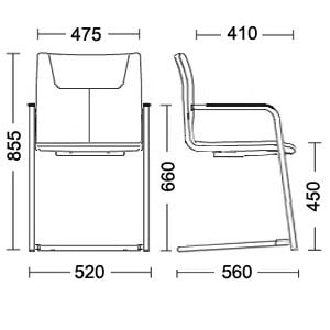 Стул для посетителей DESILVA ARM CHROME (ECO-30)