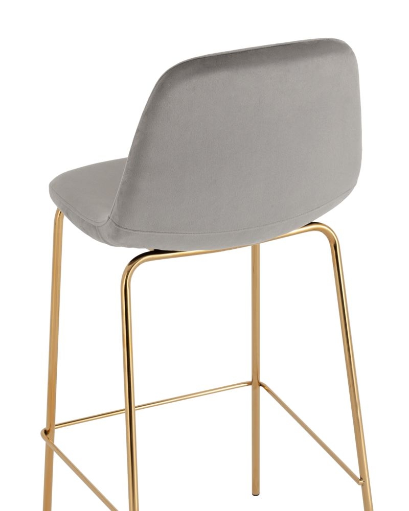 Комплект из двух стульев Валенсия SN велюр серый золотые ножки (2 шт)