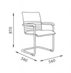 Кресло со средней спинкой на полозьях Синди D40 Абрикосовое