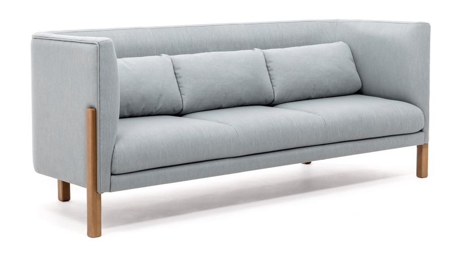 Диван трехместный с низкой спинкой TORDINO 3 low Melva72 nut Серо-голубой Орех