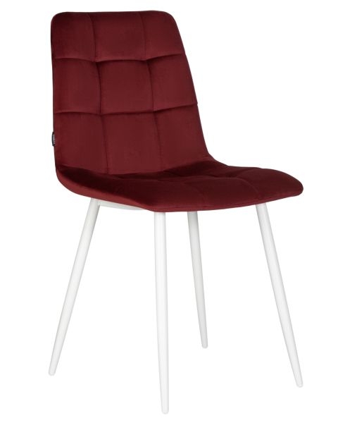 Стул обеденный DOBRIN CHILLY (Бордовый Holland 47, основание белое) 4 шт