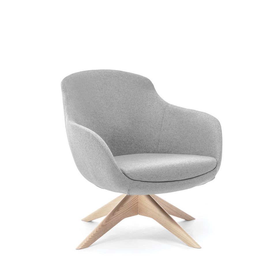 Кресло НОБЛЕ ВООД Л21 В/М 160 натурал Светло-серое / NOBLE WOOD L21 W/M natural