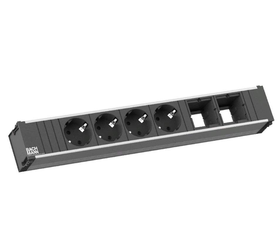 Розеточный блок 4+2 CONI LARGE 912.007 Черный